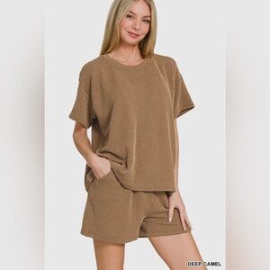 Zenana Ribbed Lounge Set